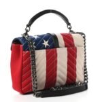 Saint Laurent Monogram Medium College Bag in American Flag Chevron Canvas - Image 2
