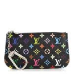 Louis Vuitton x Takashi Murakami Monogram Multicolore Pochette Cles Key Pouch (Noir)