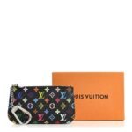 Louis Vuitton x Takashi Murakami Monogram Multicolore Pochette Cles Key Pouch (Noir) - Image 6