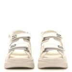 Chanel Quilted Lambskin Crystal CC Platform Dad Sandals (White) - Image 3