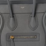 Celine Luggage Tote Bag Grey Drummed Calfskin - Image 7
