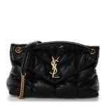 Saint Laurent Puffer Loulou Toy Bag Black Leather