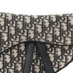 Christian Dior Oblique Saddle Bag Black Canvas - Image 7