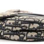 Christian Dior Oblique Saddle Bag Black Canvas - Image 8