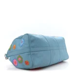 Louis Vuitton x Yayoi Kusama Monogram Empreinte Faces Keepall Bandouliere 50 Light Blue - Image 3