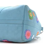 Louis Vuitton x Yayoi Kusama Monogram Empreinte Faces Keepall Bandouliere 50 Light Blue - Image 8