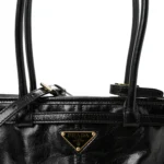 Prada Vitello Shine Bauletto Shoulder Bag Black - Image 6