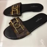 Louis Vuitton Lock It Flat Mule Sandals in Monogram Canvas - Image 4