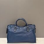 Balenciaga Agneau Classic City Bag in Bleu Deep - Image 8