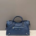 Balenciaga Agneau Classic City Bag in Bleu Deep
