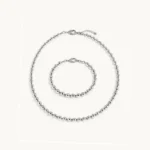 Tiffany Sterling Silver 10mm HardWear Ball Necklace Bracelet Set illustrative product image