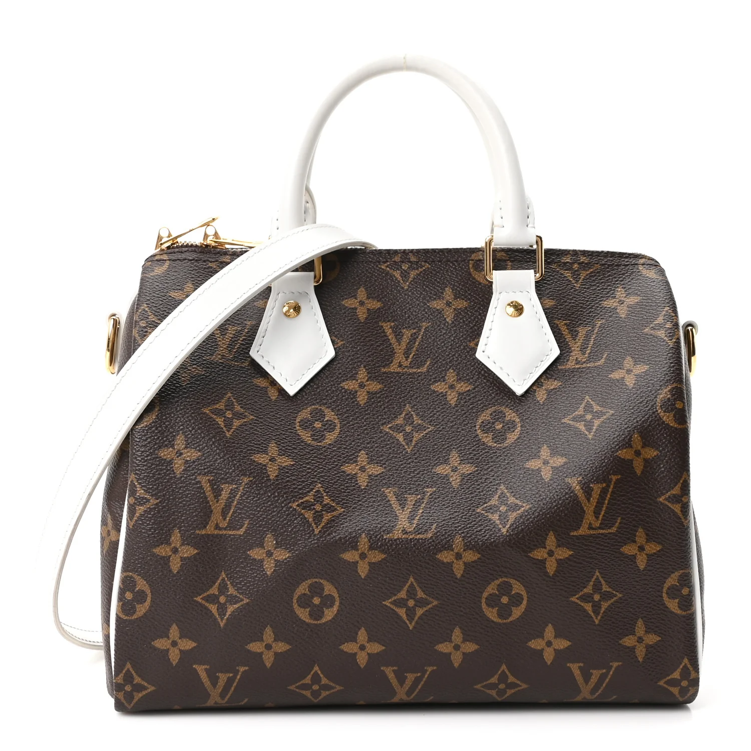 IMG_7045 Louis Vuitton Monogram LV Match Speedy Bandouliere 25 White - Image 1
