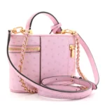 Ostrich Vanity Chain Pouch Pink - Image 2