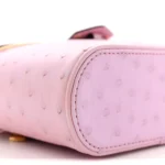 Ostrich Vanity Chain Pouch Pink - Image 7