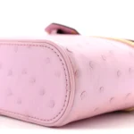 Ostrich Vanity Chain Pouch Pink - Image 8