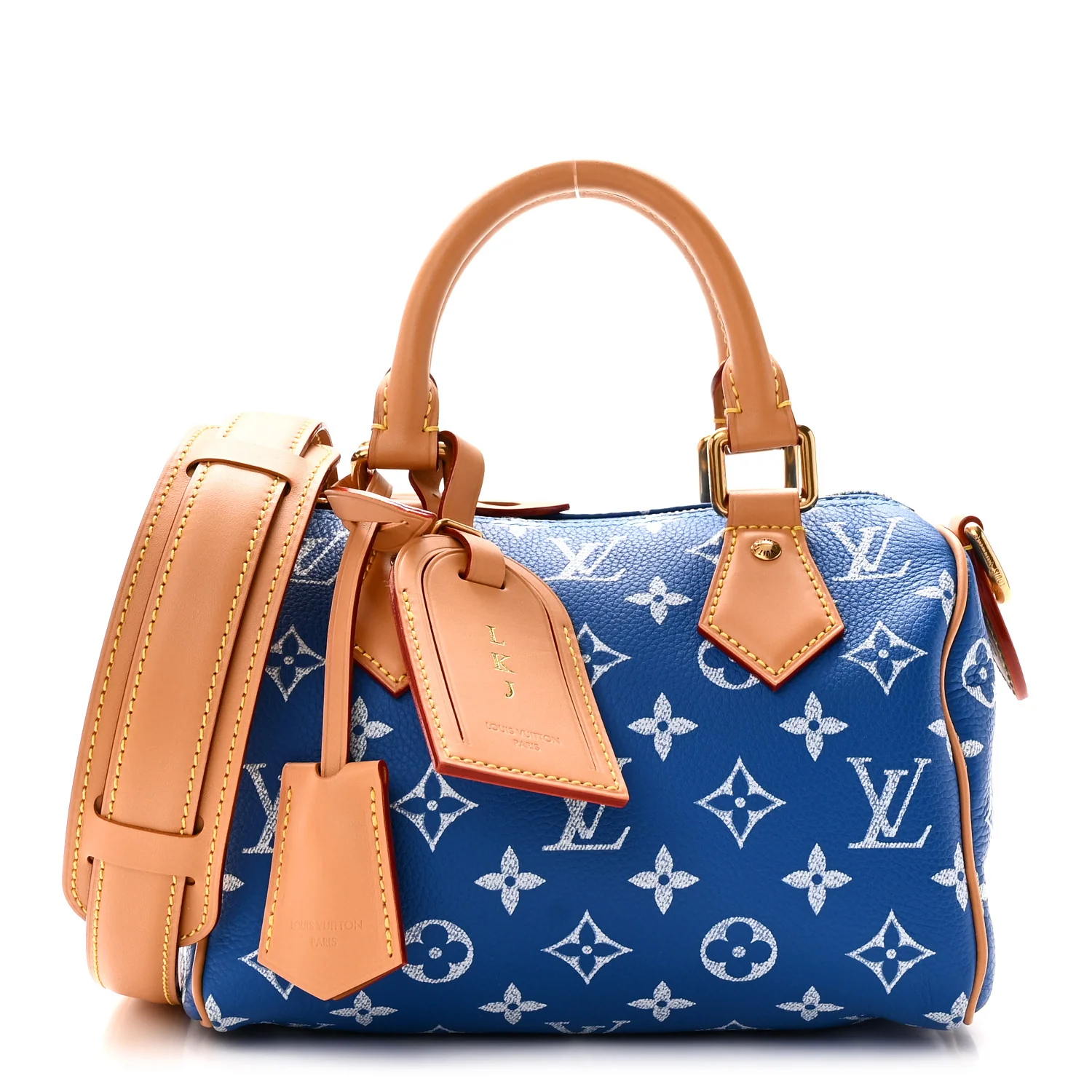 IMG_8058 Calfskin Monogram Speedy P9 Bandouliere 20 Blue - Image 1